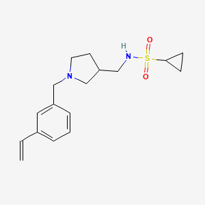 molecular formula C17H24N2O2S B5265190 N-{[1-(3-vinylbenzyl)pyrrolidin-3-yl]methyl}cyclopropanesulfonamide 