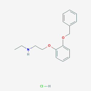 molecular formula C17H22ClNO2 B5265210 N-ethyl-2-(2-phenylmethoxyphenoxy)ethanamine;hydrochloride 