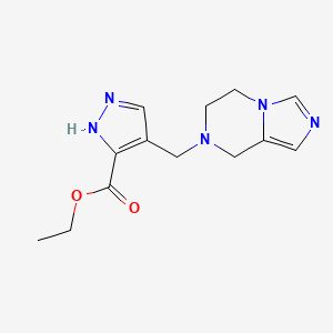 molecular formula C13H17N5O2 B5265218 ethyl 4-(5,6-dihydroimidazo[1,5-a]pyrazin-7(8H)-ylmethyl)-1H-pyrazole-3-carboxylate 