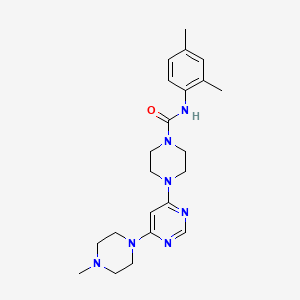 molecular formula C22H31N7O B5265264 N-(2,4-dimethylphenyl)-4-[6-(4-methyl-1-piperazinyl)-4-pyrimidinyl]-1-piperazinecarboxamide 