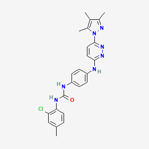 molecular formula C24H24ClN7O B5265357 N-(2-chloro-4-methylphenyl)-N'-(4-{[6-(3,4,5-trimethyl-1H-pyrazol-1-yl)-3-pyridazinyl]amino}phenyl)urea 