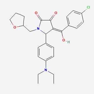 molecular formula C26H29ClN2O4 B5265367 4-(4-chlorobenzoyl)-5-[4-(diethylamino)phenyl]-3-hydroxy-1-(tetrahydro-2-furanylmethyl)-1,5-dihydro-2H-pyrrol-2-one 