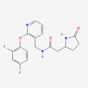 molecular formula C18H17F2N3O3 B5265409 N-{[2-(2,4-difluorophenoxy)pyridin-3-yl]methyl}-2-(5-oxopyrrolidin-2-yl)acetamide 