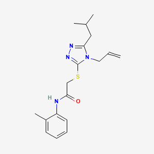 molecular formula C18H24N4OS B5265469 N-(2-methylphenyl)-2-[[5-(2-methylpropyl)-4-prop-2-enyl-1,2,4-triazol-3-yl]sulfanyl]acetamide 
