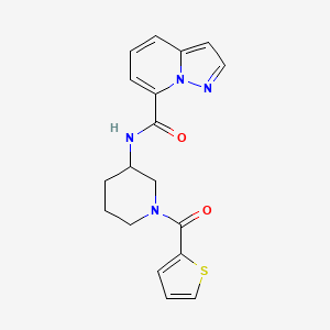 molecular formula C18H18N4O2S B5265661 N-[1-(2-thienylcarbonyl)piperidin-3-yl]pyrazolo[1,5-a]pyridine-7-carboxamide 