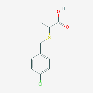 molecular formula C10H11ClO2S B052657 2-[(4-Chlorobenzyl)thio]propanoic acid CAS No. 122305-66-2