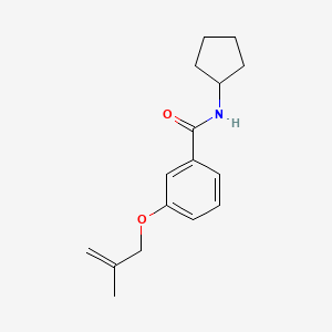molecular formula C16H21NO2 B5265724 N-cyclopentyl-3-[(2-methyl-2-propen-1-yl)oxy]benzamide 