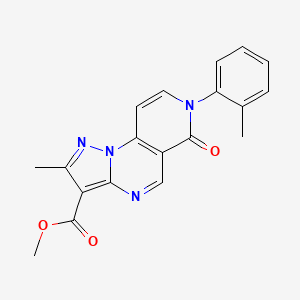 molecular formula C19H16N4O3 B5265805 Methyl 4-methyl-11-(2-methylphenyl)-10-oxo-2,3,7,11-tetrazatricyclo[7.4.0.02,6]trideca-1(9),3,5,7,12-pentaene-5-carboxylate 