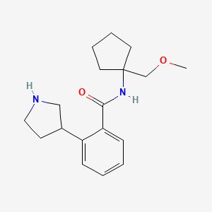 molecular formula C18H26N2O2 B5265926 N-[1-(methoxymethyl)cyclopentyl]-2-(3-pyrrolidinyl)benzamide 