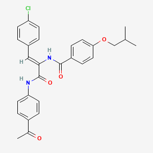 molecular formula C28H27ClN2O4 B5265946 N-[(Z)-3-(4-acetylanilino)-1-(4-chlorophenyl)-3-oxoprop-1-en-2-yl]-4-(2-methylpropoxy)benzamide 