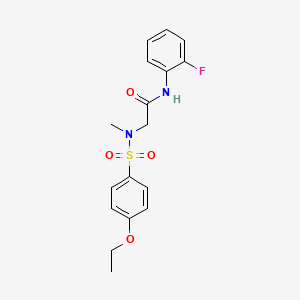 molecular formula C17H19FN2O4S B5265972 N~2~-[(4-ethoxyphenyl)sulfonyl]-N-(2-fluorophenyl)-N~2~-methylglycinamide 