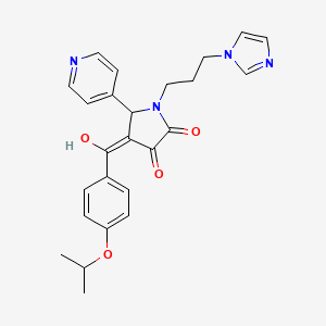 molecular formula C25H26N4O4 B5266161 3-hydroxy-1-[3-(1H-imidazol-1-yl)propyl]-4-(4-isopropoxybenzoyl)-5-(4-pyridinyl)-1,5-dihydro-2H-pyrrol-2-one 