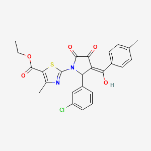 molecular formula C25H21ClN2O5S B5266192 ethyl 2-[2-(3-chlorophenyl)-4-hydroxy-3-(4-methylbenzoyl)-5-oxo-2,5-dihydro-1H-pyrrol-1-yl]-4-methyl-1,3-thiazole-5-carboxylate 