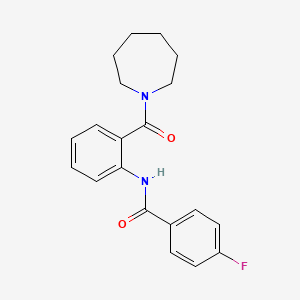 molecular formula C20H21FN2O2 B5266220 N-[2-(azepane-1-carbonyl)phenyl]-4-fluorobenzamide 