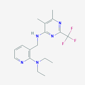 molecular formula C17H22F3N5 B5266226 N-[[2-(diethylamino)pyridin-3-yl]methyl]-5,6-dimethyl-2-(trifluoromethyl)pyrimidin-4-amine 