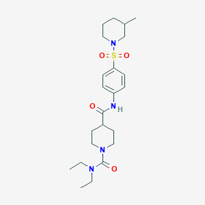 molecular formula C23H36N4O4S B5266232 N~1~,N~1~-diethyl-N~4~-{4-[(3-methylpiperidin-1-yl)sulfonyl]phenyl}piperidine-1,4-dicarboxamide 