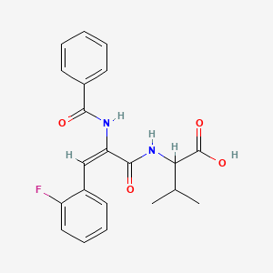 molecular formula C21H21FN2O4 B5266236 N-[2-(benzoylamino)-3-(2-fluorophenyl)acryloyl]valine 