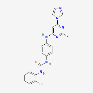 molecular formula C21H18ClN7O B5266239 N-(2-chlorophenyl)-N'-(4-{[6-(1H-imidazol-1-yl)-2-methyl-4-pyrimidinyl]amino}phenyl)urea 