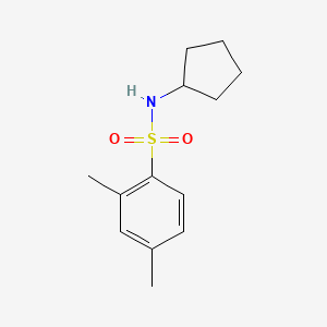molecular formula C13H19NO2S B5266272 N-cyclopentyl-2,4-dimethylbenzenesulfonamide 