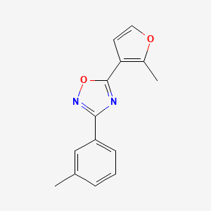 molecular formula C14H12N2O2 B5266330 5-(2-Methylfuran-3-yl)-3-(3-methylphenyl)-1,2,4-oxadiazole 