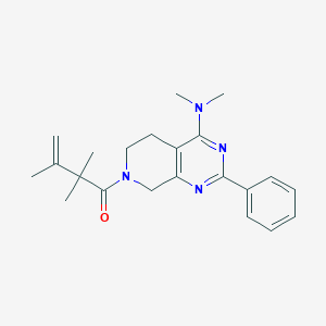 molecular formula C22H28N4O B5266381 N,N-dimethyl-2-phenyl-7-(2,2,3-trimethylbut-3-enoyl)-5,6,7,8-tetrahydropyrido[3,4-d]pyrimidin-4-amine 