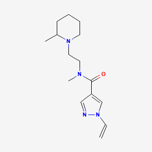 molecular formula C15H24N4O B5266391 N-methyl-N-[2-(2-methylpiperidin-1-yl)ethyl]-1-vinyl-1H-pyrazole-4-carboxamide 