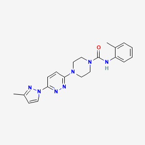 molecular formula C20H23N7O B5266431 N-(2-methylphenyl)-4-[6-(3-methyl-1H-pyrazol-1-yl)-3-pyridazinyl]-1-piperazinecarboxamide 