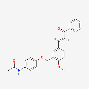 molecular formula C25H23NO4 B5266459 N-(4-{[2-methoxy-5-(3-oxo-3-phenyl-1-propen-1-yl)benzyl]oxy}phenyl)acetamide 