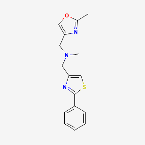 molecular formula C16H17N3OS B5266481 N-methyl-1-(2-methyl-1,3-oxazol-4-yl)-N-[(2-phenyl-1,3-thiazol-4-yl)methyl]methanamine 