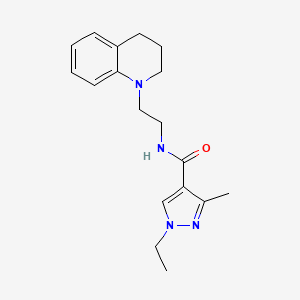molecular formula C18H24N4O B5266655 N-[2-(3,4-dihydroquinolin-1(2H)-yl)ethyl]-1-ethyl-3-methyl-1H-pyrazole-4-carboxamide 