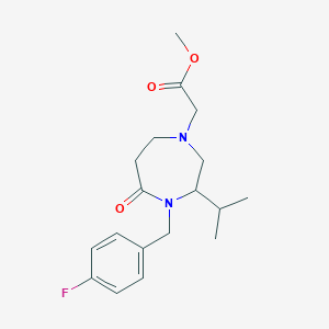 molecular formula C18H25FN2O3 B5266665 methyl [4-(4-fluorobenzyl)-3-isopropyl-5-oxo-1,4-diazepan-1-yl]acetate 
