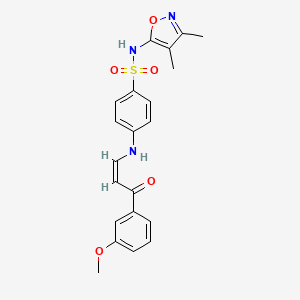 molecular formula C21H21N3O5S B5266670 N-(3,4-dimethyl-1,2-oxazol-5-yl)-4-[[(Z)-3-(3-methoxyphenyl)-3-oxoprop-1-enyl]amino]benzenesulfonamide 