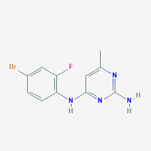 molecular formula C11H10BrFN4 B5266693 N~4~-(4-bromo-2-fluorophenyl)-6-methyl-2,4-pyrimidinediamine 