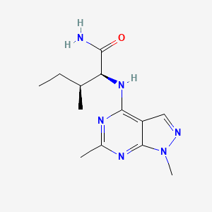 molecular formula C13H20N6O B5266794 N~2~-(1,6-dimethyl-1H-pyrazolo[3,4-d]pyrimidin-4-yl)-L-isoleucinamide 