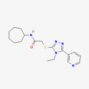 molecular formula C18H25N5OS B5266821 N-CYCLOHEPTYL-2-{[4-ETHYL-5-(3-PYRIDINYL)-4H-1,2,4-TRIAZOL-3-YL]SULFANYL}ACETAMIDE 
