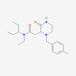 molecular formula C21H33N3O2 B5266876 N-ethyl-N-(1-ethylpropyl)-2-[1-(4-methylbenzyl)-3-oxo-2-piperazinyl]acetamide 
