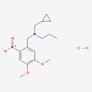 molecular formula C16H25ClN2O4 B5266893 N-(cyclopropylmethyl)-N-[(4,5-dimethoxy-2-nitrophenyl)methyl]propan-1-amine;hydrochloride 
