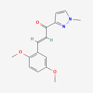 molecular formula C15H16N2O3 B5266902 (E)-3-(2,5-DIMETHOXYPHENYL)-1-(1-METHYL-1H-PYRAZOL-3-YL)-2-PROPEN-1-ONE 