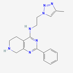 molecular formula C18H21N7 B5266972 N-[2-(4-methyl-1H-1,2,3-triazol-1-yl)ethyl]-2-phenyl-5,6,7,8-tetrahydropyrido[3,4-d]pyrimidin-4-amine 