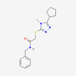 molecular formula C17H22N4OS B5266974 N-benzyl-2-[(5-cyclopentyl-4-methyl-4H-1,2,4-triazol-3-yl)sulfanyl]acetamide 