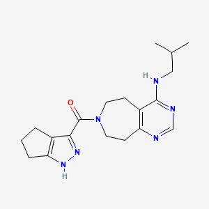molecular formula C19H26N6O B5267059 N-isobutyl-7-(1,4,5,6-tetrahydrocyclopenta[c]pyrazol-3-ylcarbonyl)-6,7,8,9-tetrahydro-5H-pyrimido[4,5-d]azepin-4-amine 