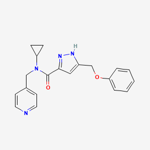 molecular formula C20H20N4O2 B5267068 N-cyclopropyl-5-(phenoxymethyl)-N-(pyridin-4-ylmethyl)-1H-pyrazole-3-carboxamide 
