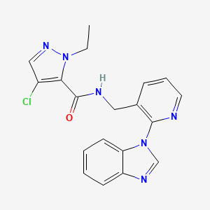 molecular formula C19H17ClN6O B5267108 N-{[2-(1H-benzimidazol-1-yl)pyridin-3-yl]methyl}-4-chloro-1-ethyl-1H-pyrazole-5-carboxamide 