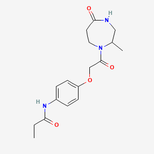 molecular formula C17H23N3O4 B5267136 N-{4-[2-(2-methyl-5-oxo-1,4-diazepan-1-yl)-2-oxoethoxy]phenyl}propanamide 