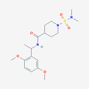 molecular formula C18H29N3O5S B5267179 N-[1-(2,5-dimethoxyphenyl)ethyl]-1-[(dimethylamino)sulfonyl]-4-piperidinecarboxamide 
