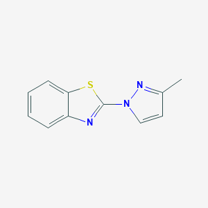 molecular formula C11H9N3S B052680 2-(3-Methyl-1H-pyrazol-1-yl)benzo[d]thiazole CAS No. 122500-79-2