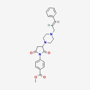 molecular formula C25H27N3O4 B5268081 methyl 4-(2,5-dioxo-3-{4-[(2E)-3-phenylprop-2-en-1-yl]piperazin-1-yl}pyrrolidin-1-yl)benzoate 