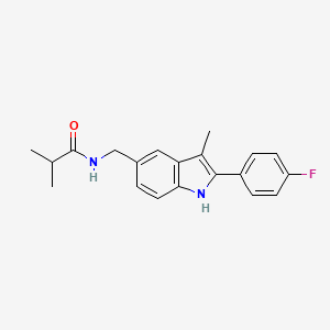 molecular formula C20H21FN2O B5268219 N-{[2-(4-fluorophenyl)-3-methyl-1H-indol-5-yl]methyl}-2-methylpropanamide 