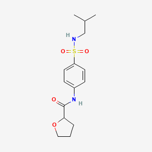 molecular formula C15H22N2O4S B5268325 N-{4-[(2-methylpropyl)sulfamoyl]phenyl}tetrahydrofuran-2-carboxamide 