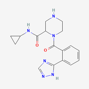 molecular formula C17H20N6O2 B5268588 N-cyclopropyl-1-[2-(1H-1,2,4-triazol-3-yl)benzoyl]-2-piperazinecarboxamide 